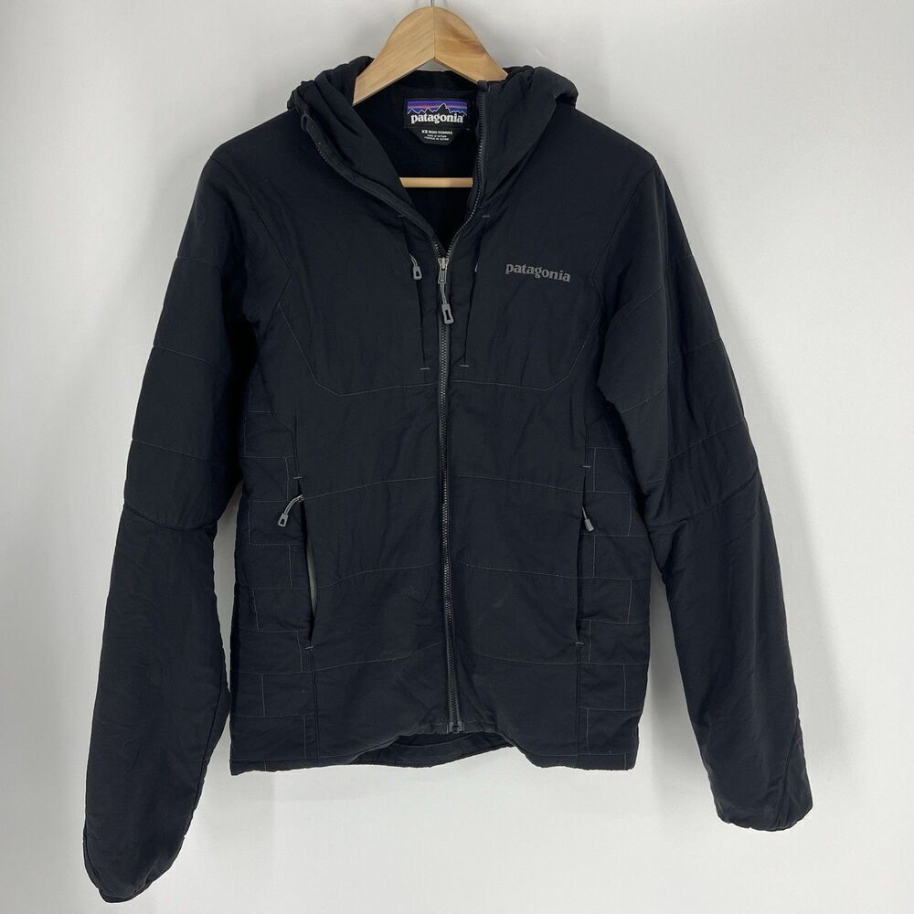 Patagonia Nano Air Insulated Hoody Jacket Size XS Mens Black Quilted Rare Coat